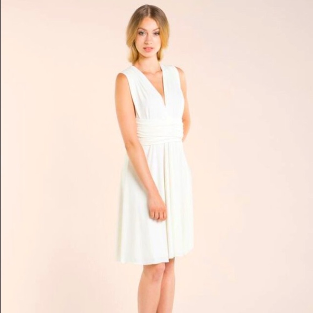 White Knee-length convertible dress